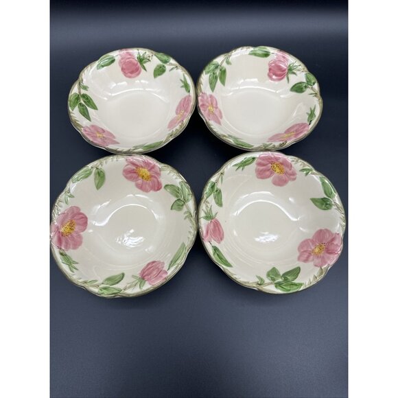 Vintage Franciscan Desert Rose 5.5” Berry Snack Cereal Bowl Set Of 4 EUC - Picture 1 of 4